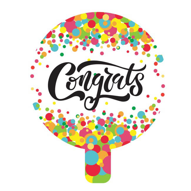 Foil Balloon 9" (22.5cmD) Confetti Congrats