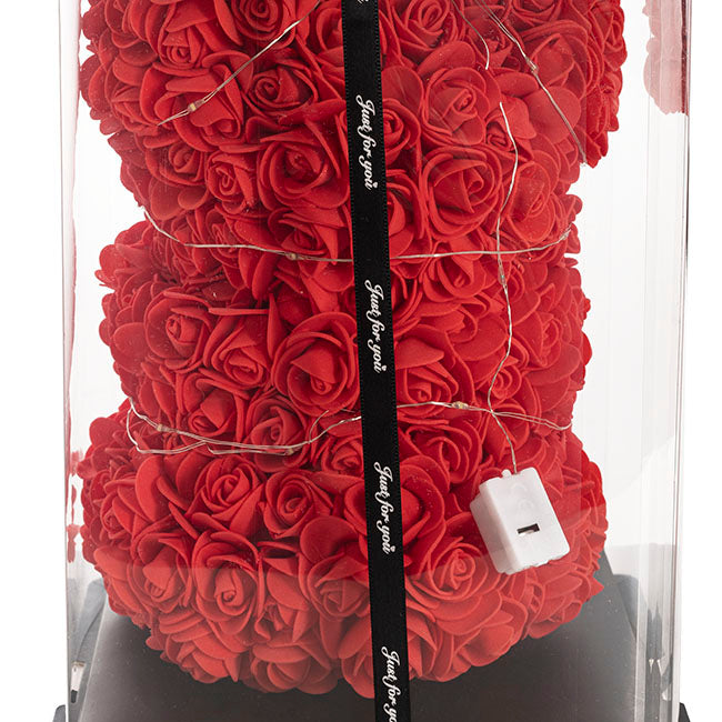 LED Rose Bear Tiffany Large Red (40cmH)