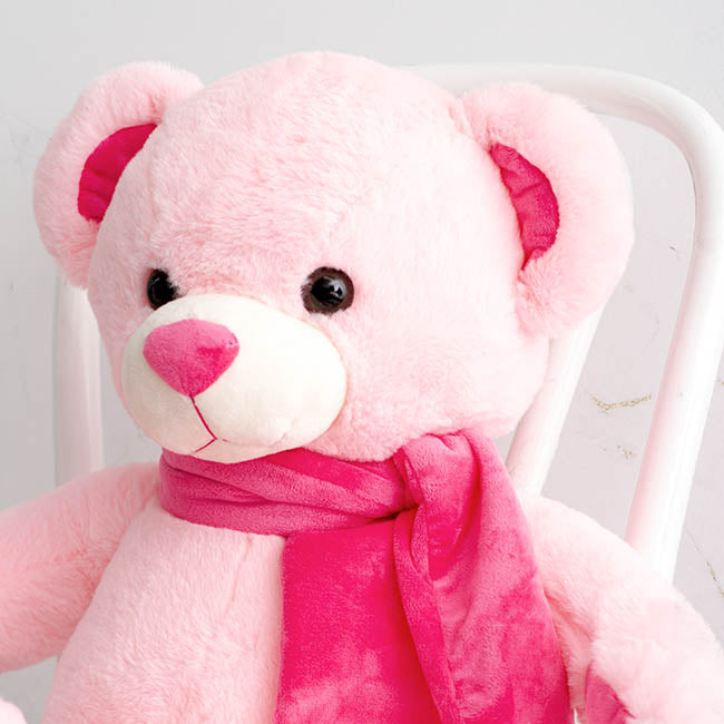 Asher Bear with Scarf Baby Pink (90cmHT)