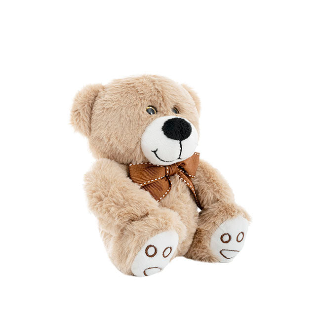 Alec Bear with Bow Dark Brown (19cmST)