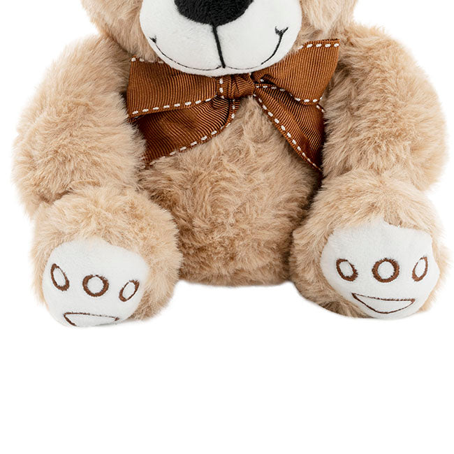 Alec Bear with Bow Dark Brown (19cmST)