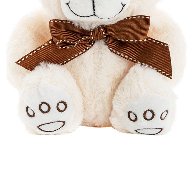 Alec Bear with Bow White (19cmST)