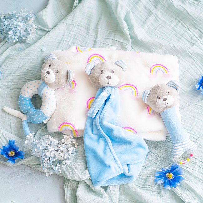 Baby Gift Pack Bear Accessories And Blanket Baby Blue