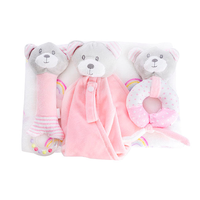 Baby Gift Pack Bear Accessories And Blanket Baby Pink