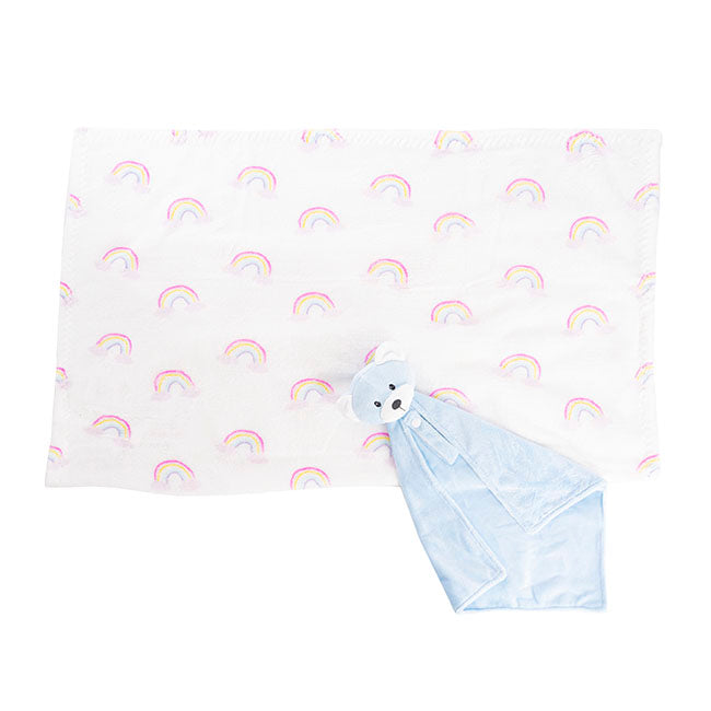 Baby Gift Box Bear Comforter And Blanket Baby Blue