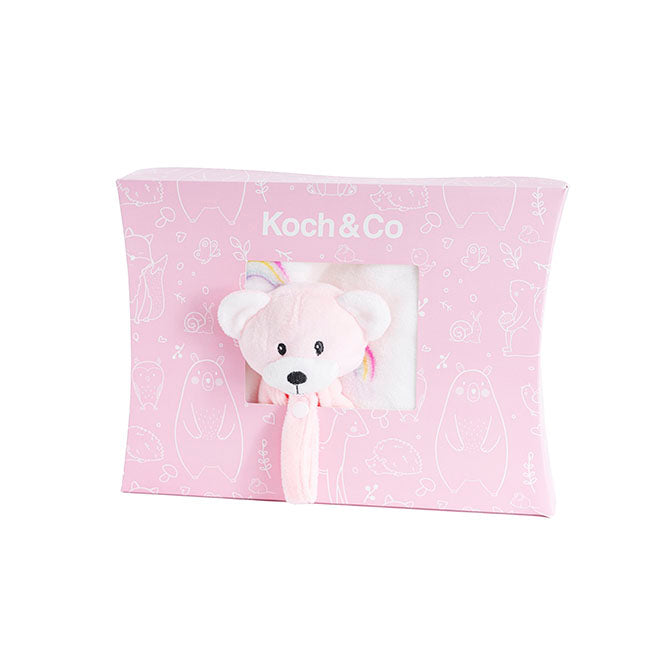 Baby Gift Box Bear Comforter And Blanket Baby Pink