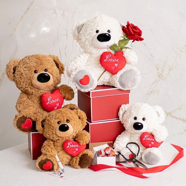 James Bear with Red Heart White (24cmST)