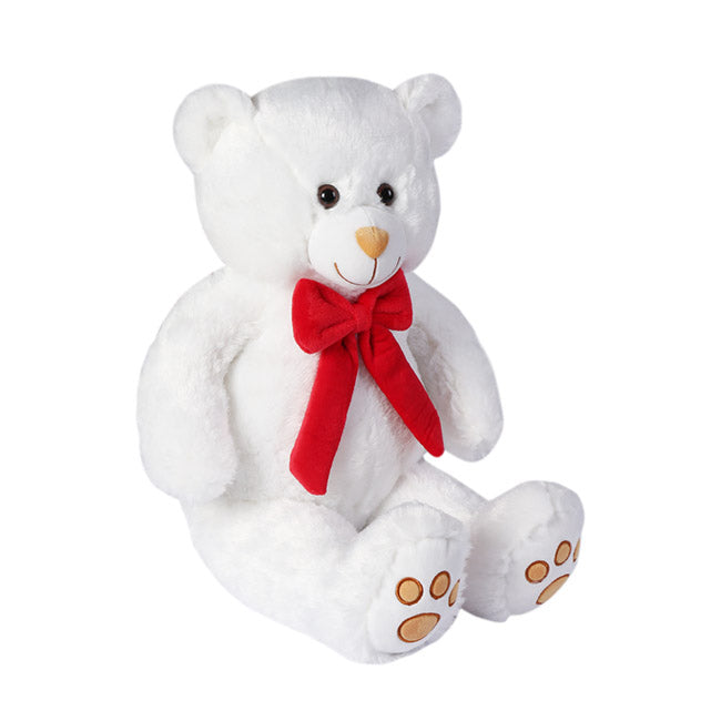 Kyle Bear With Red Bow White (52cmST)