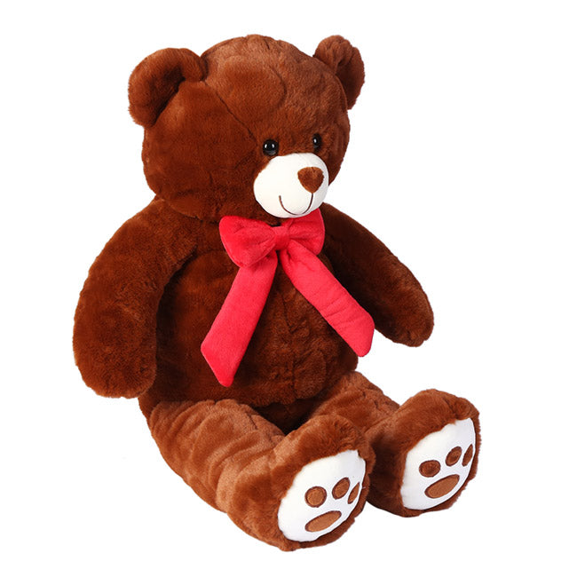 Kyle Bear With Red Bow Brown (65cmST)