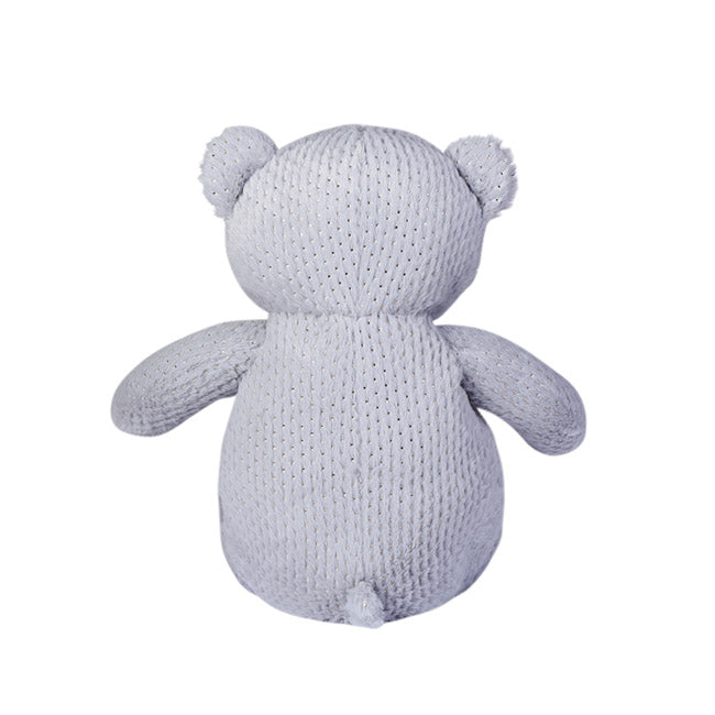 Louis Teddy Bear With Dark Grey Bow Grey (40cmST)