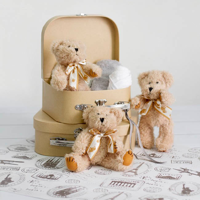 Teddy Bear William Jointed Light Brown (25cmHT)