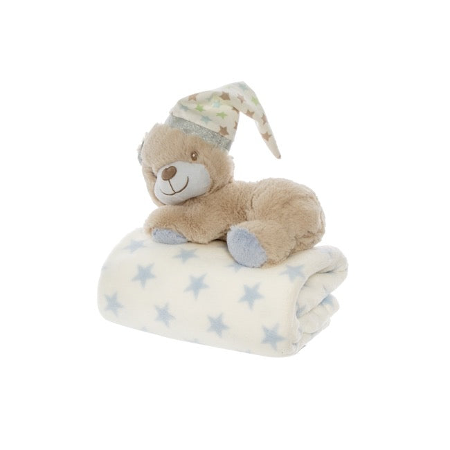 Liam Teddy Bear Gift Pack Blue (22cmHT)