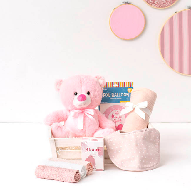 Toby Wooden Gift Hamper Baby Pink