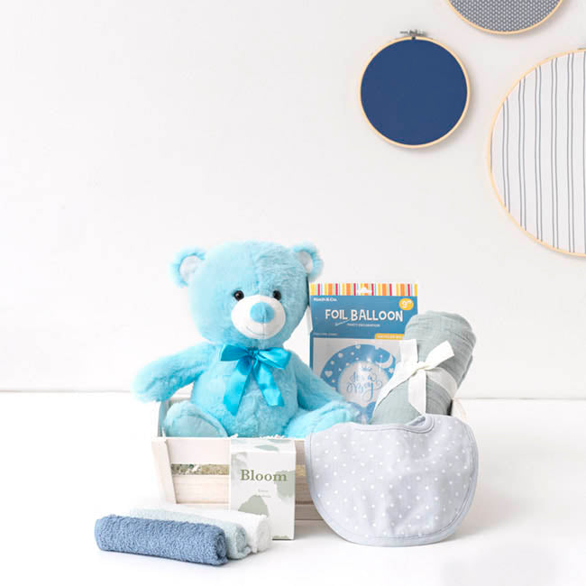 Toby Wooden Gift Hamper Baby Blue