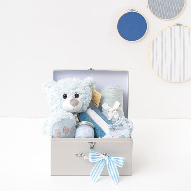 Elliot Deluxe Suitcase Baby Hamper Baby Blue