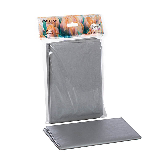 Metallic Tissue Paper Mini Packs 24 17gsm Silver (50x73cm)