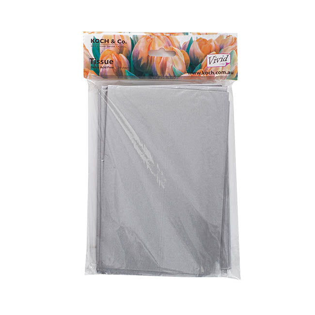 Metallic Tissue Paper Mini Packs 24 17gsm Silver (50x73cm)